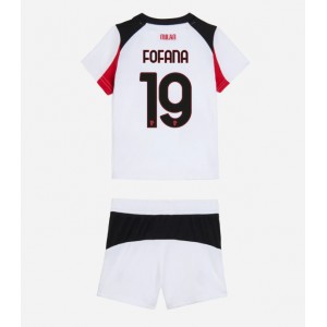 Fotbalové Dres AC Milan Youssouf Fofana #19 Dětské Venkovní Oblečení 2025-26 Krátký Rukáv (+ trenýrky)